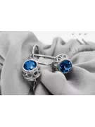 Bijoux vintage Des boucles d'oreilles Saphir Argent sterling 925 vec117s